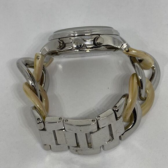 Michael Kors Runway MK4263 Womens Beige & Silver Strap Analog Quartz Watch MP742 - Picture 11 of 12